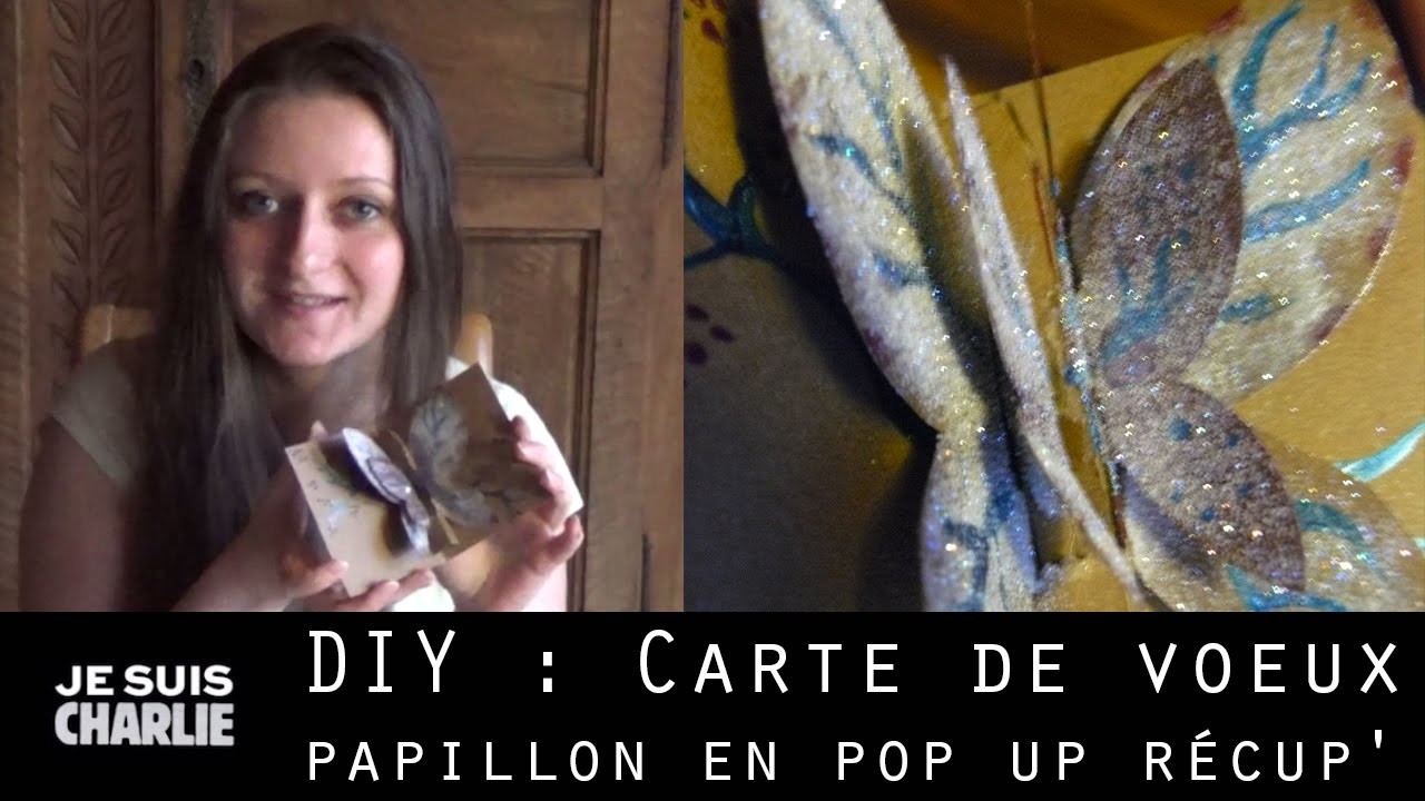 DIY : Carte de voeux papillon en pop up récup'