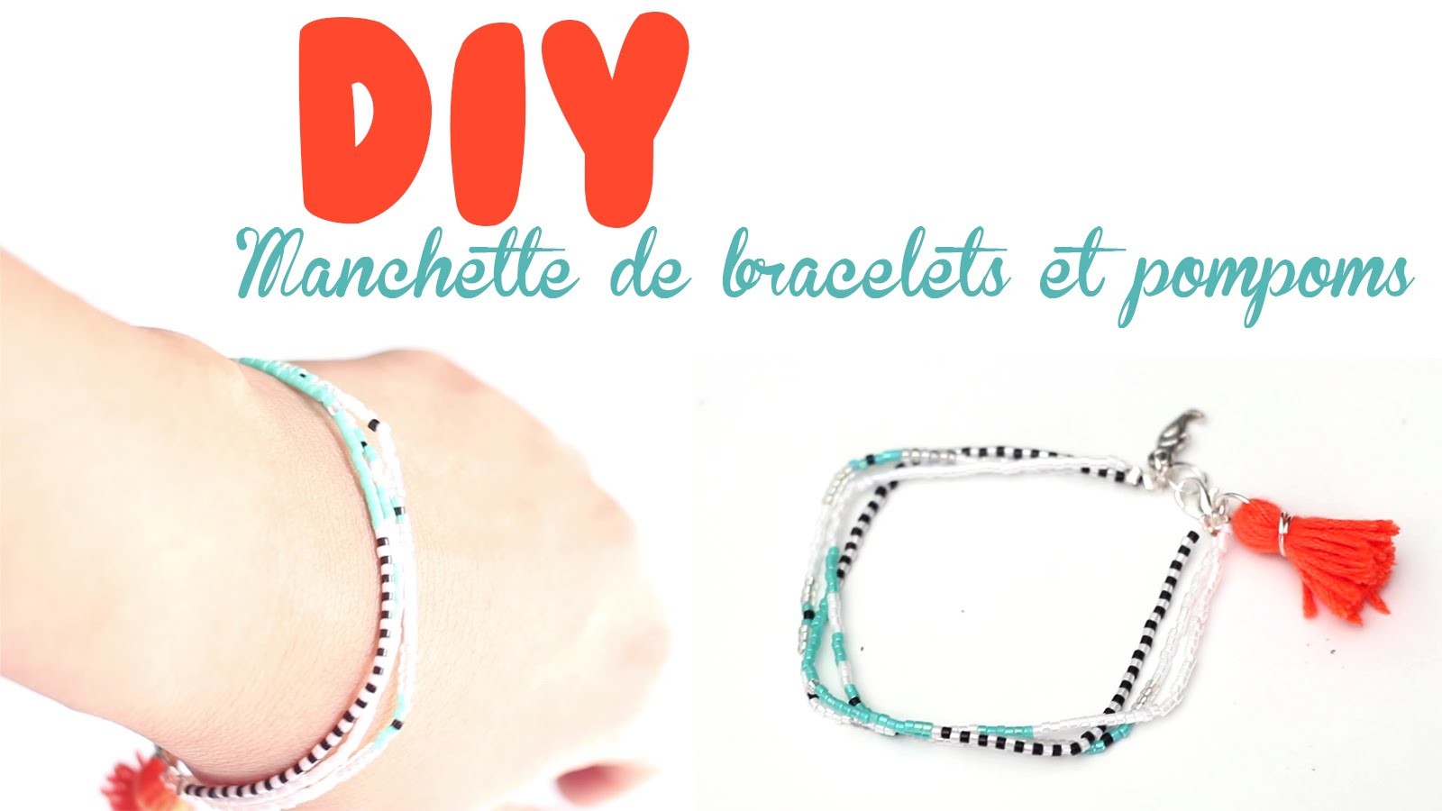 DIY # TUTO Manchette de bracelets en perles et pompon