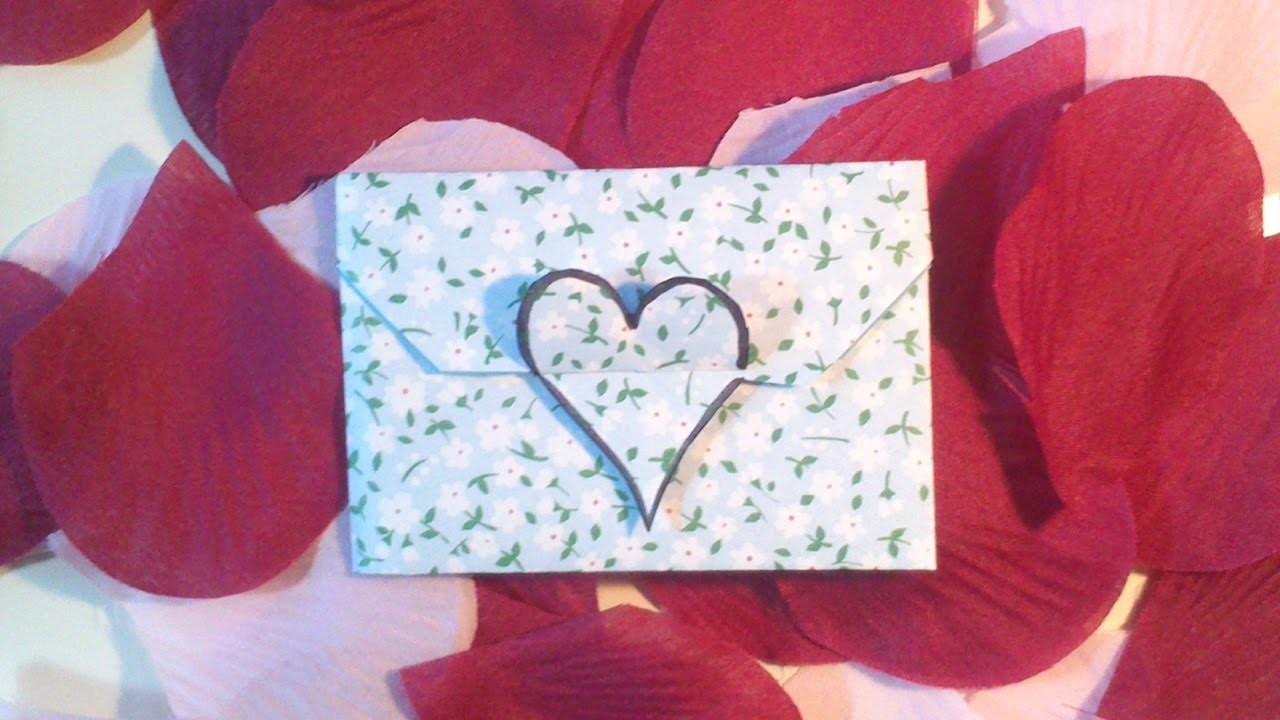 HD. TUTO: Faire une enveloppe coeur en origami - Make an origami heart envelope