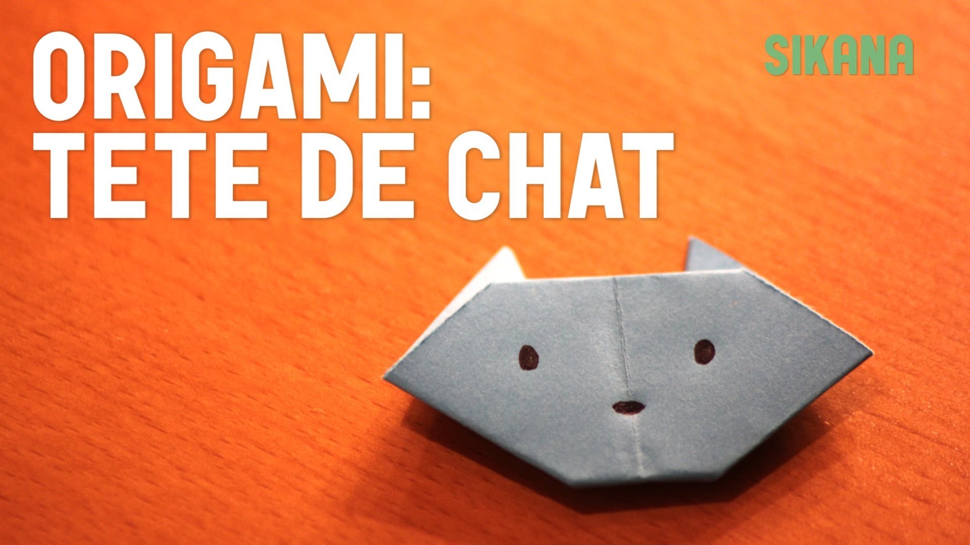 Origami : Tête de chat (facile) - HD