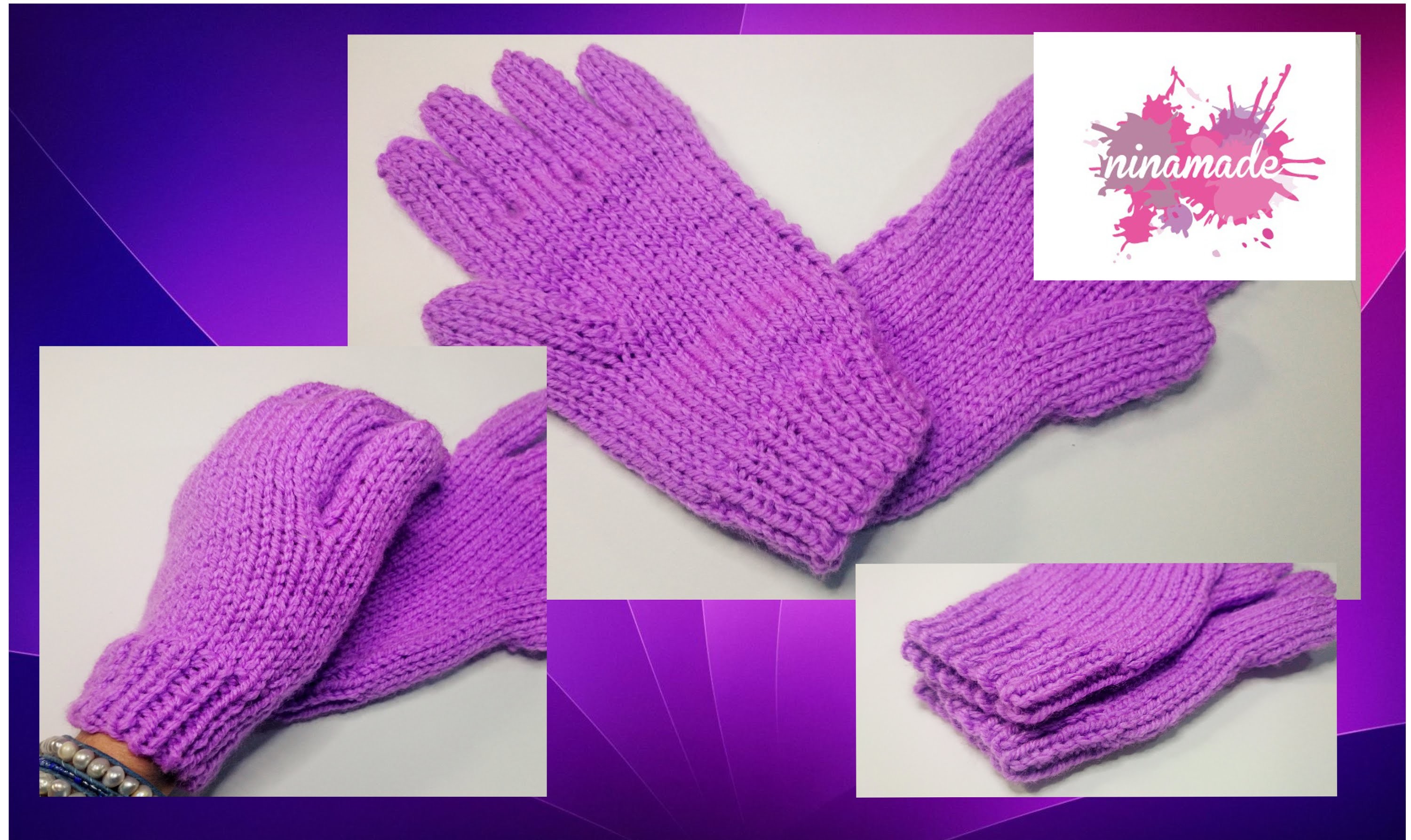 DIY. Comment tricoter des gants avec deux aiguilles!!