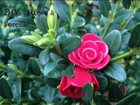 { D.I.Y. } - Roses à l'oreille. Ears flowers ( polymer clay tutorial)