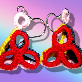 Boucles d'oreille "Pyramides" en frivolité