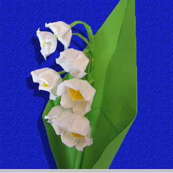 Brin de muguet d'origami en papier