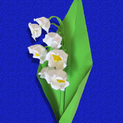 Brin de muguet d'origami en papier