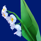 Brin de muguet d'origami en papier