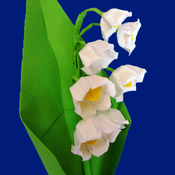 Brin de muguet d'origami en papier