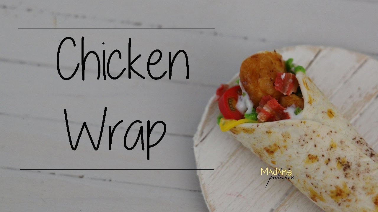 Le Wrap. Chicken Wrap (Tuto Fimo. Polymer Clay Tutorial)