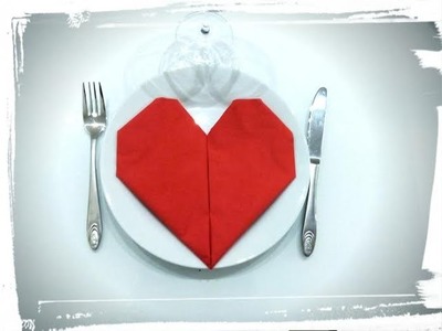 Tuto pliage serviette coeur origami deco de table saint valentin