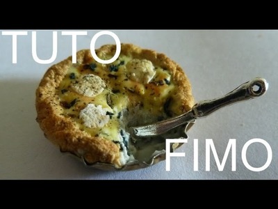 TUTO FIMO - La tarte chèvre-épinards. Polymer clay goat cheese pie
