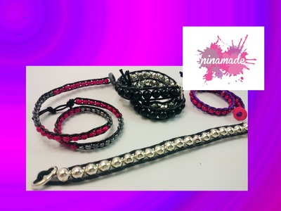 DIY. Bracelet avec des perles et  double cordon.