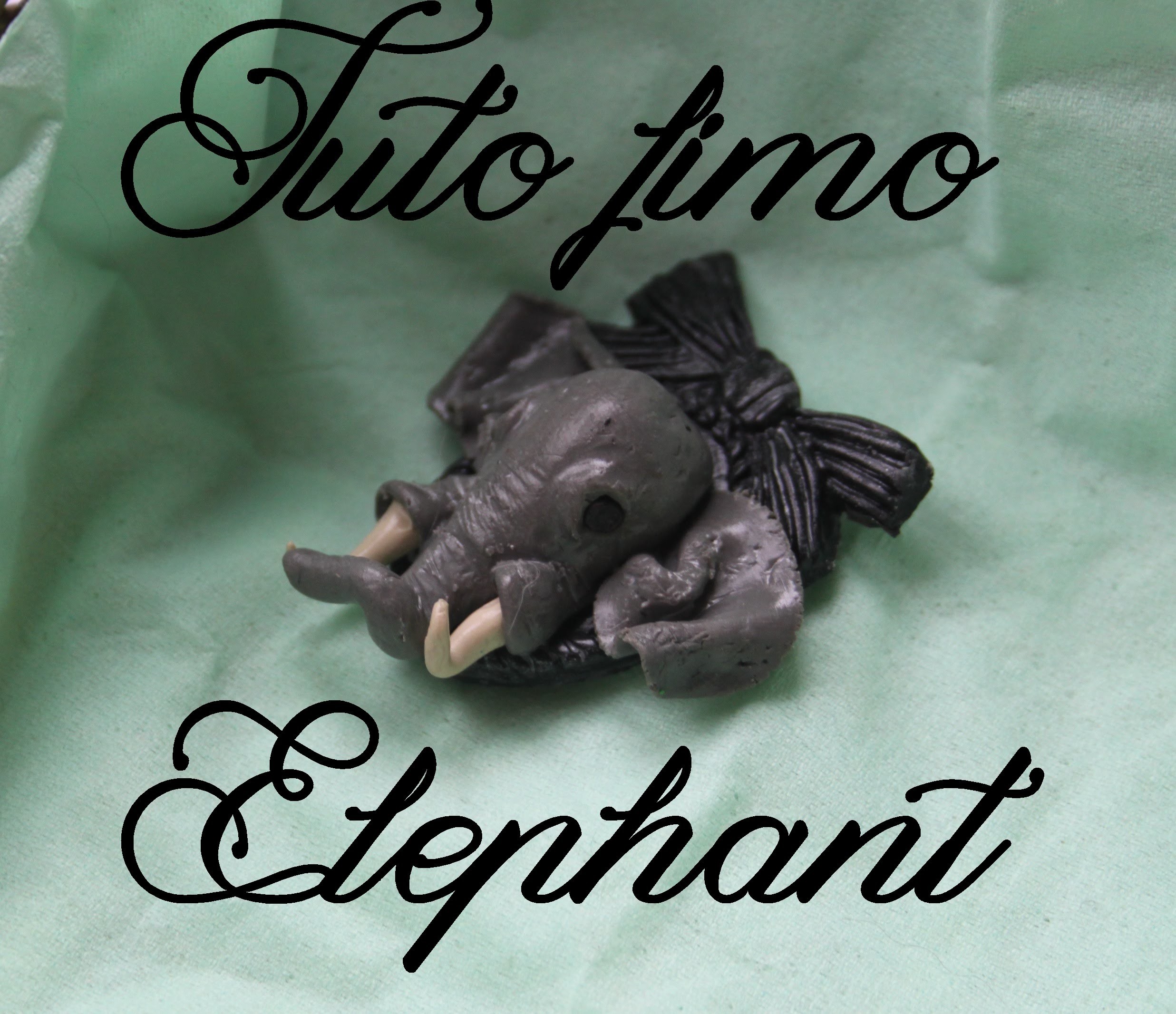 [♥ Tuto Fimo Éléphant réaliste ♥]  ✿ Polymer clay tutorial realistic elephant ✿