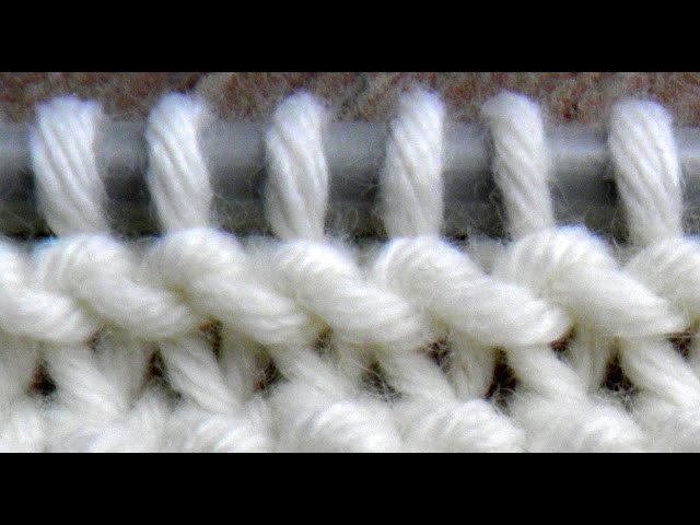 Twisted KNIT stitches.TUTO point mousse, mailles endroit torses  ( CONTINENTAL )