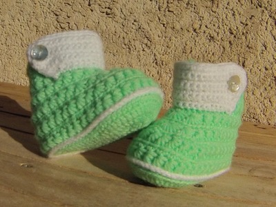 Chaussons bottines bébé crochet facile DIY. Botitas bebe crochet (partie2)