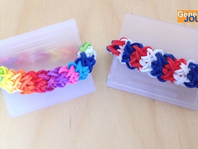 Créer un bracelet élastique double x tricolore
