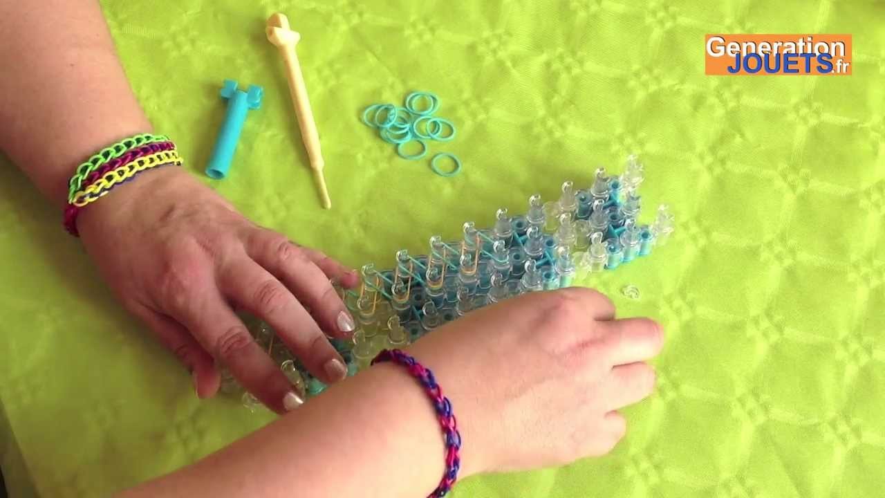 Créer un bracelet Rainbow Loom de base en français