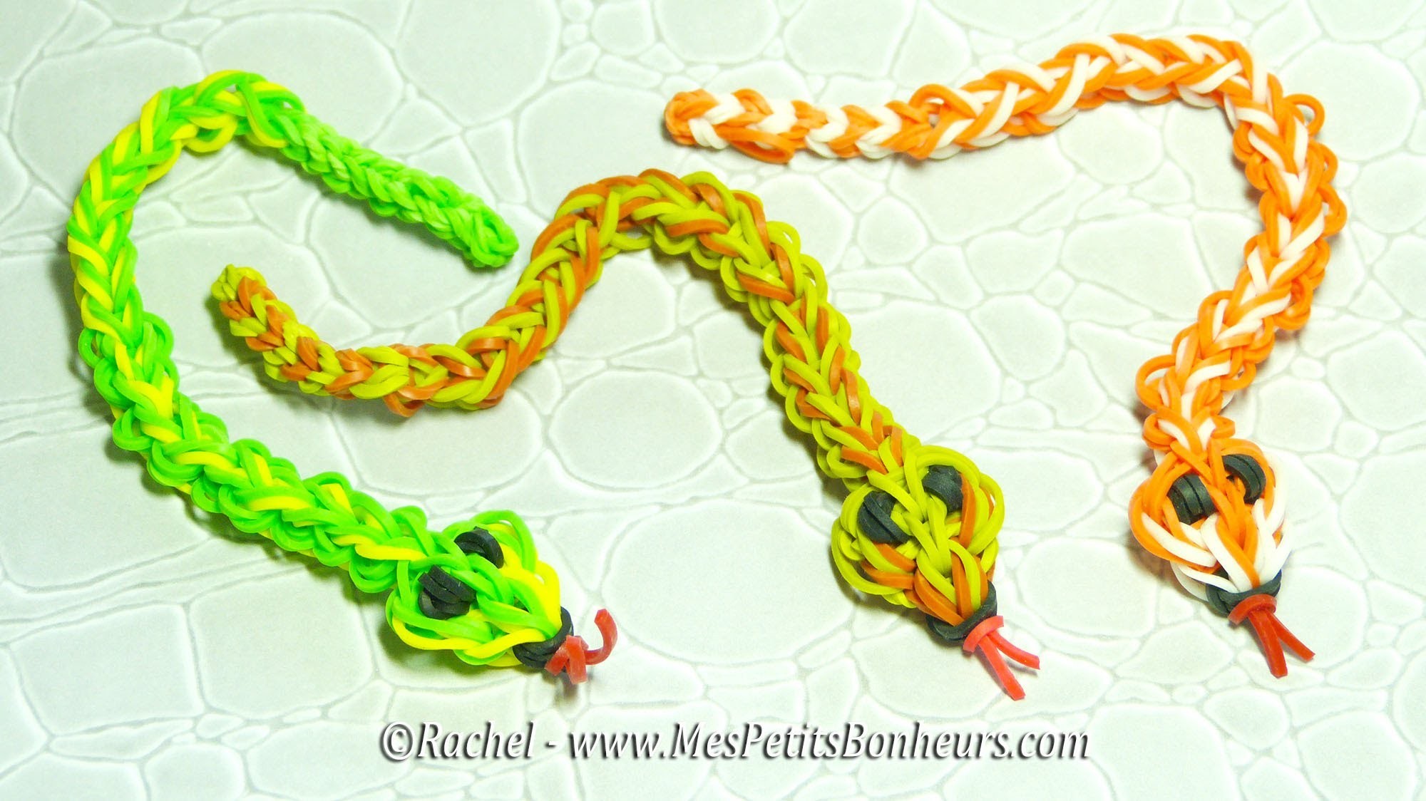 Serpent en élastiques Rainbow Loom Tuto - Niveau avancé