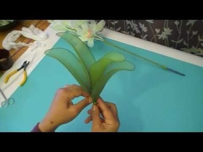 Fabrication d'une orchidée Cymbidium en collant. Nylon Cymbidium Orchid