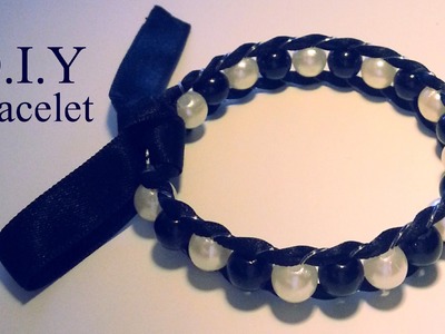D.I.Y Création Bracelet perle et ruban