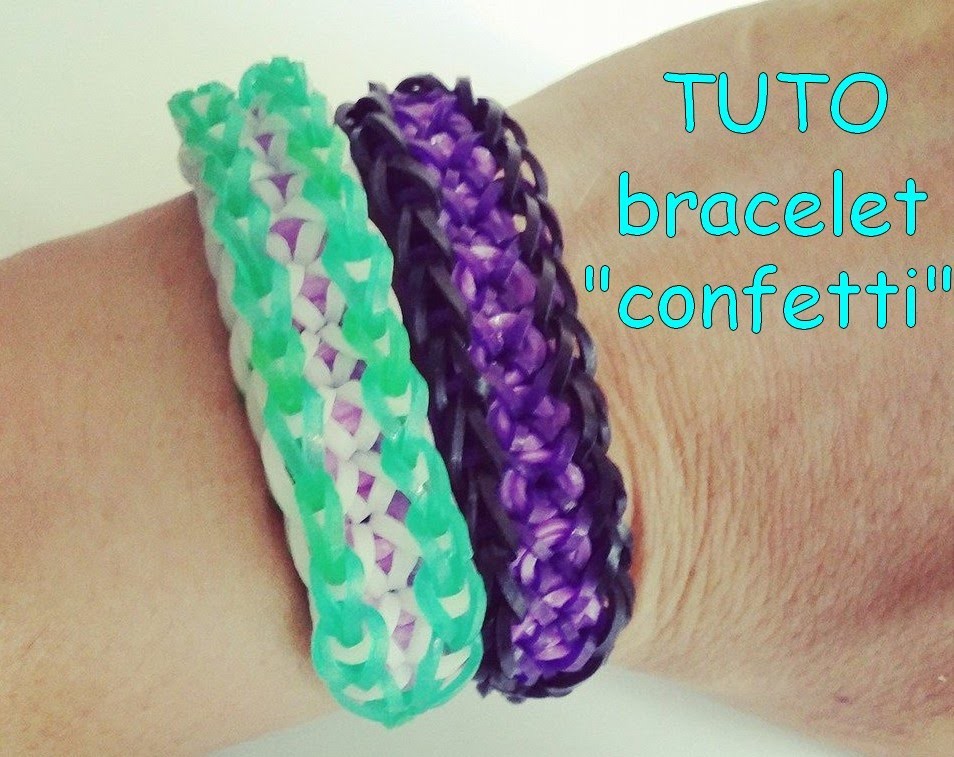 [ TUTO ] bracelet élastique  " confetti "