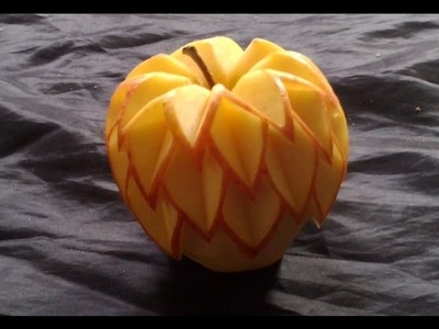 Décoration simple sur pomme, learning free Fruit Carving, apple carving