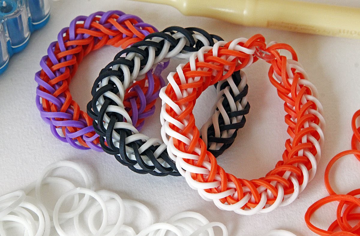 TUTO : bracelet élastique double tresse bicolore - Rainbow Loom (en Français)