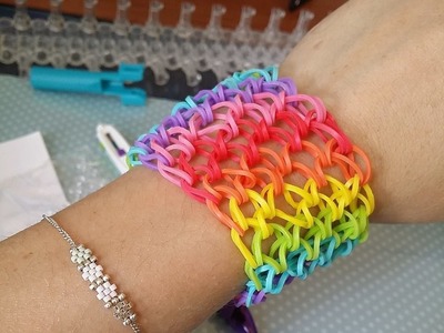 [ TUTO ] bracelet élastique manchette rainbow