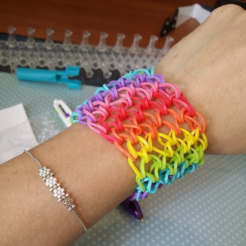 [ TUTO ] bracelet élastique manchette rainbow