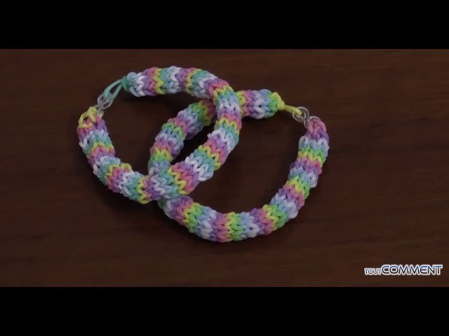 Tutoriel bracelet rainbow loom Hexafish avec fourchettes