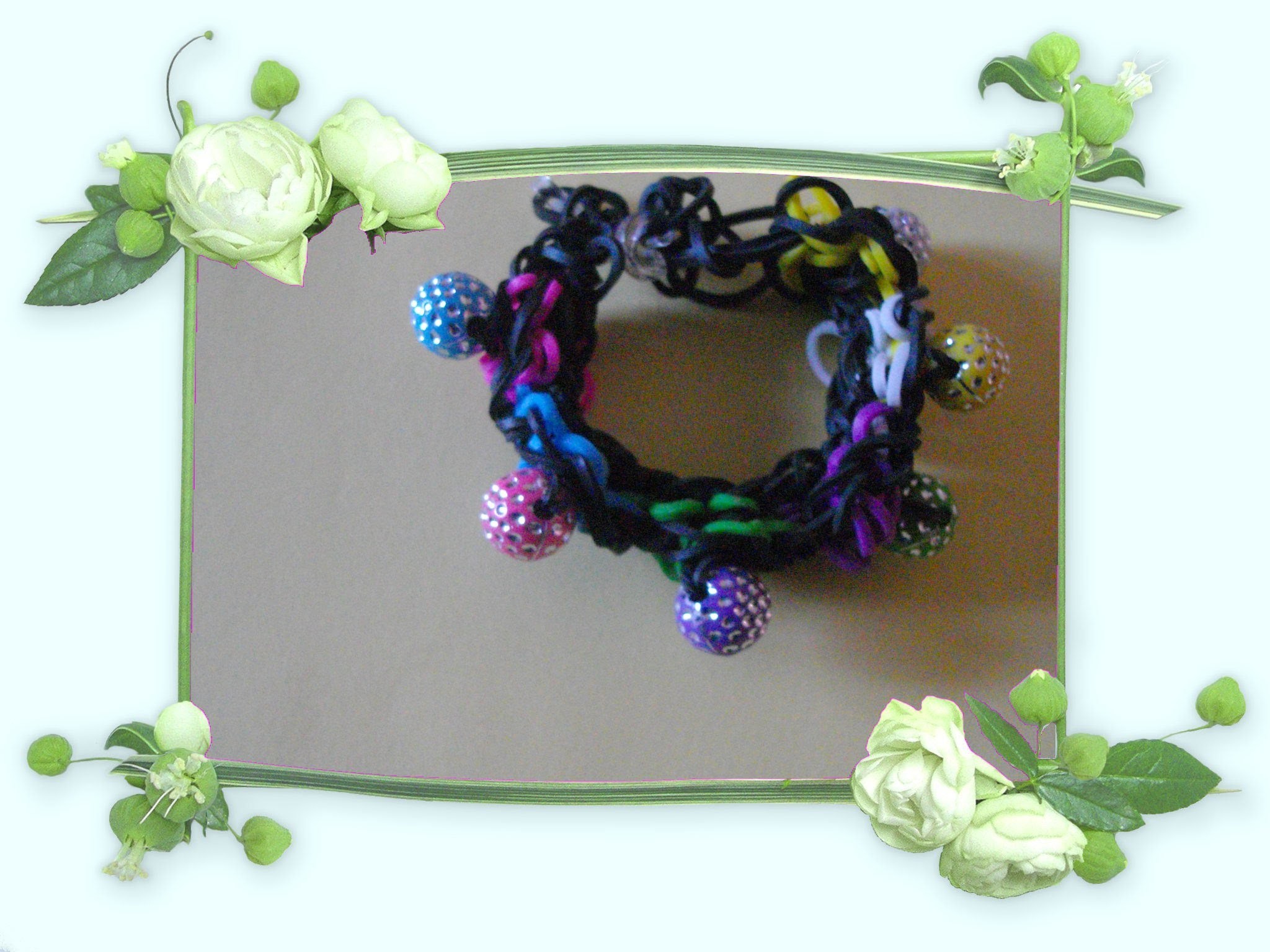 Rainbow loom -bracelet- perles - fleurs en francais-french