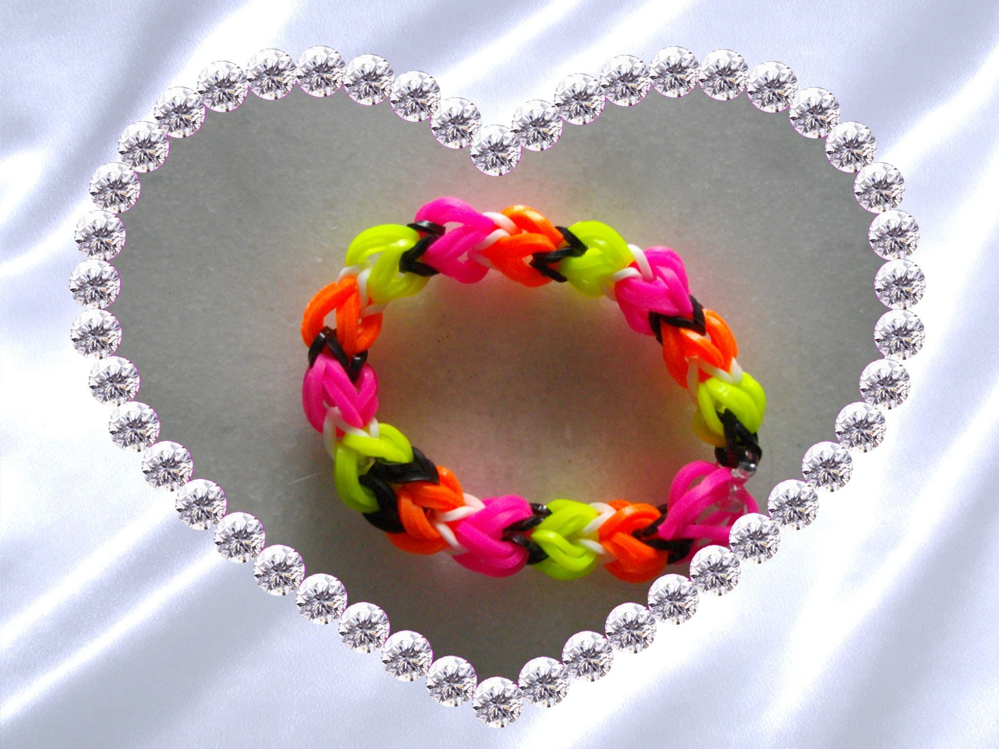 RAINBOW LOOM- bracelet 3 côté EN FRANCAIS - INEDIT- quadrafish