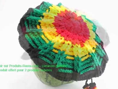 CHAPEAU RASTA CROCHET TOILE D'ARAIGNÉE VISIÈRE NOIRE STYLE