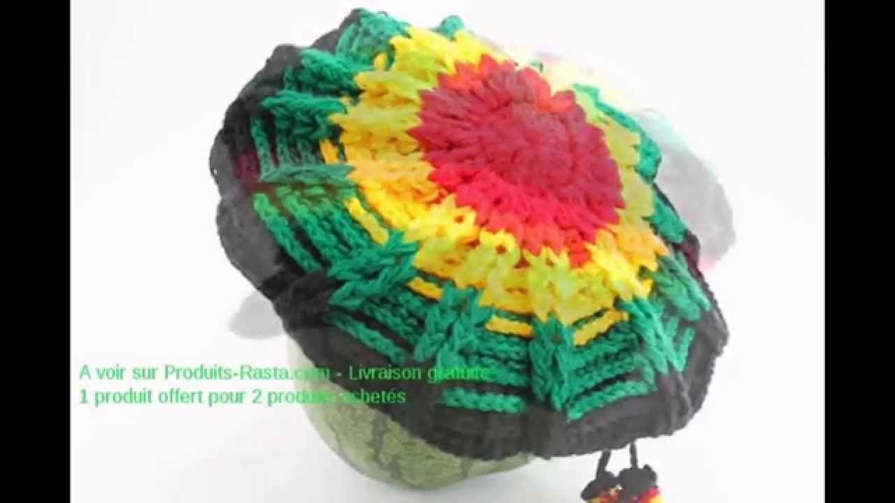 CHAPEAU RASTA CROCHET TOILE D'ARAIGNÉE VISIÈRE NOIRE STYLE