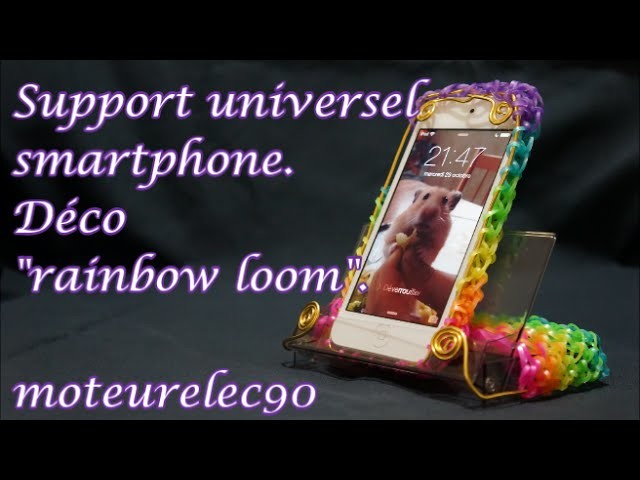Tuto support universel smartphone iPhone 6 déco élastiques rainbow loom d'une cassette audio