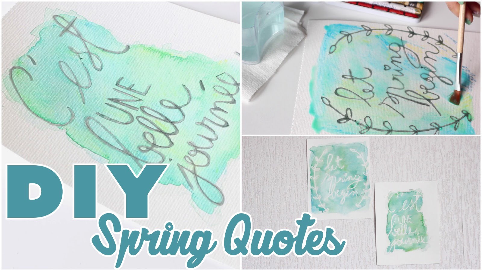 DIY # TUTO DECO - Aquarelles de printemps avec citations. Spring quotes