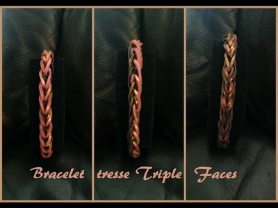 Bracelet tresse triple faces Rainbow loom® Tutoriel Français (Niveau Débutant)