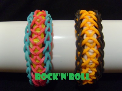Rainbow loom bands Bracelet elastique Rock'n'Roll, tuto en francais.