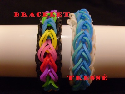 Bracelet elastique tressé, tuto francais niveau facile, rainbow loom bands