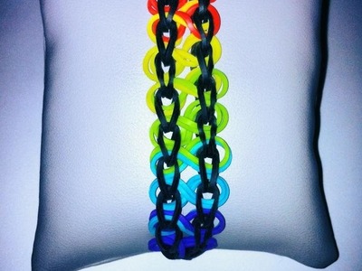 TUTO FR.EN ! Rainbow Loom bracelet rainbow double infinity. arc-en-ciel