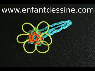 Fabriquer une fleur avec les elastiques rainbow loom