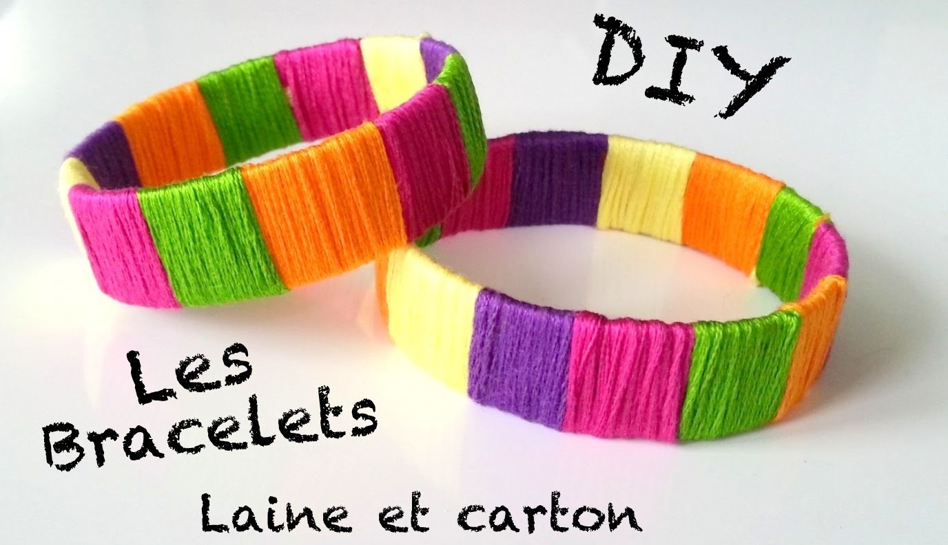 ♡ DIY Création bracelet avec du papier et de la laine