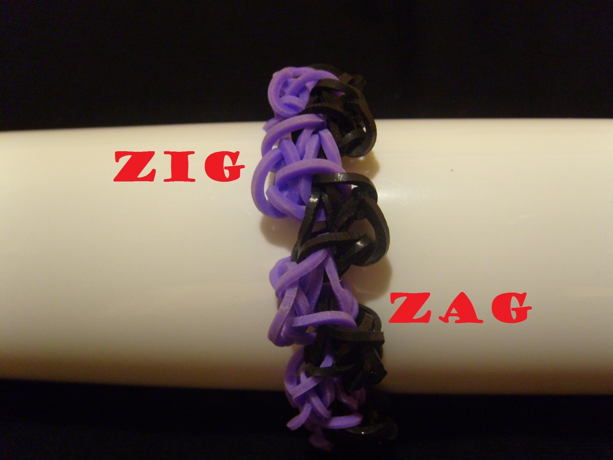 Bracelet elastique ZigZag, tuto francais facile, rainbow loom bands