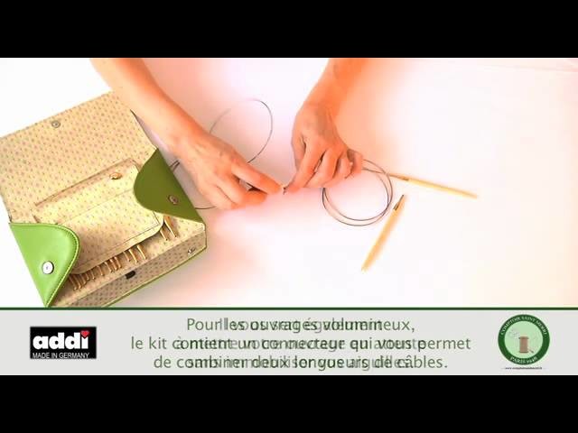 Kit d'aiguilles circulaires à embouts interchangeable Addi-click Bambou
