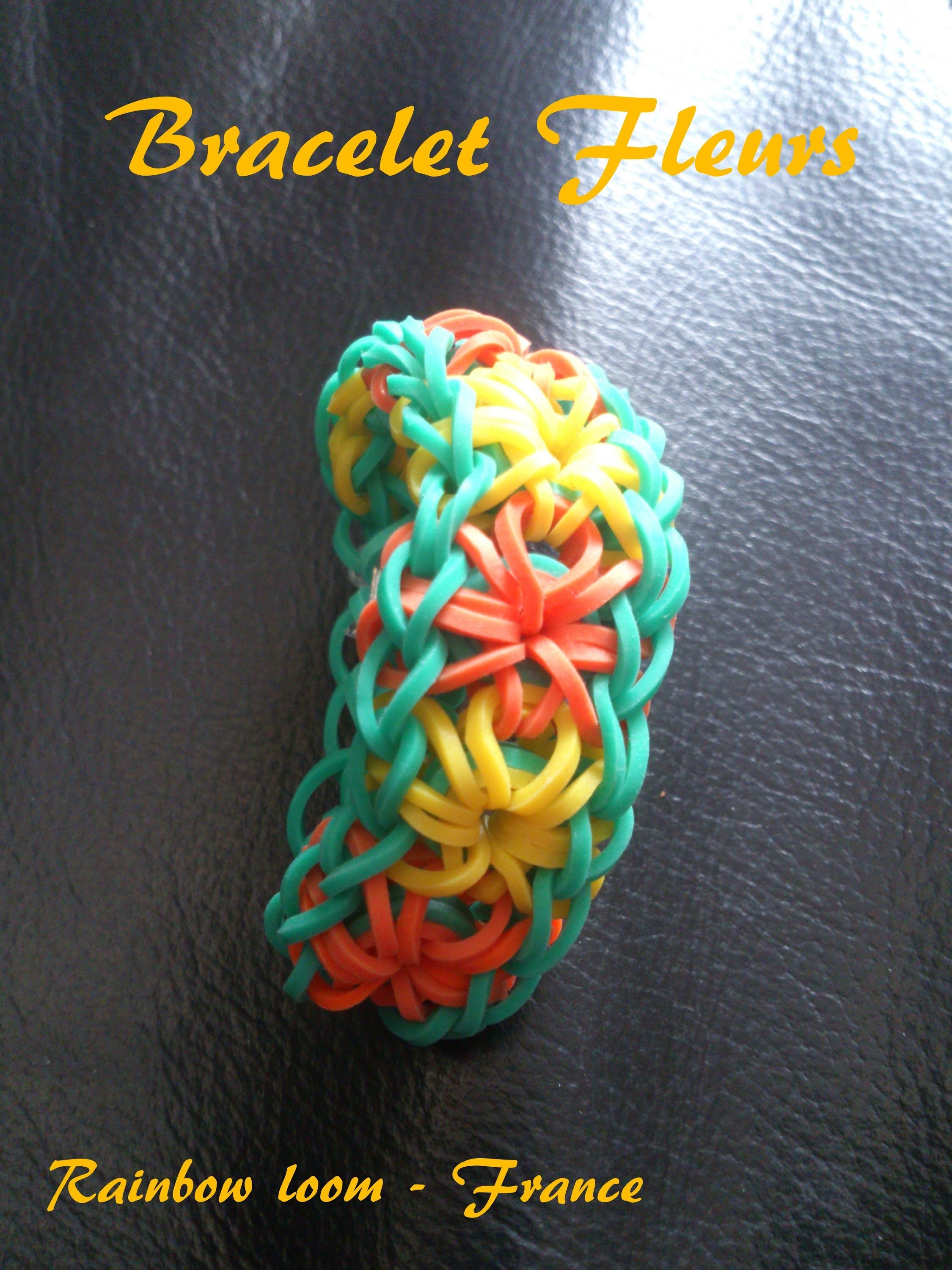Bracelet Fleurs Rainbow loom® Tutoriel Français (Niveau Intermédiaire)