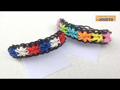 Créer un bracelet élastique Starburst tricolore Rainbow Loom en français