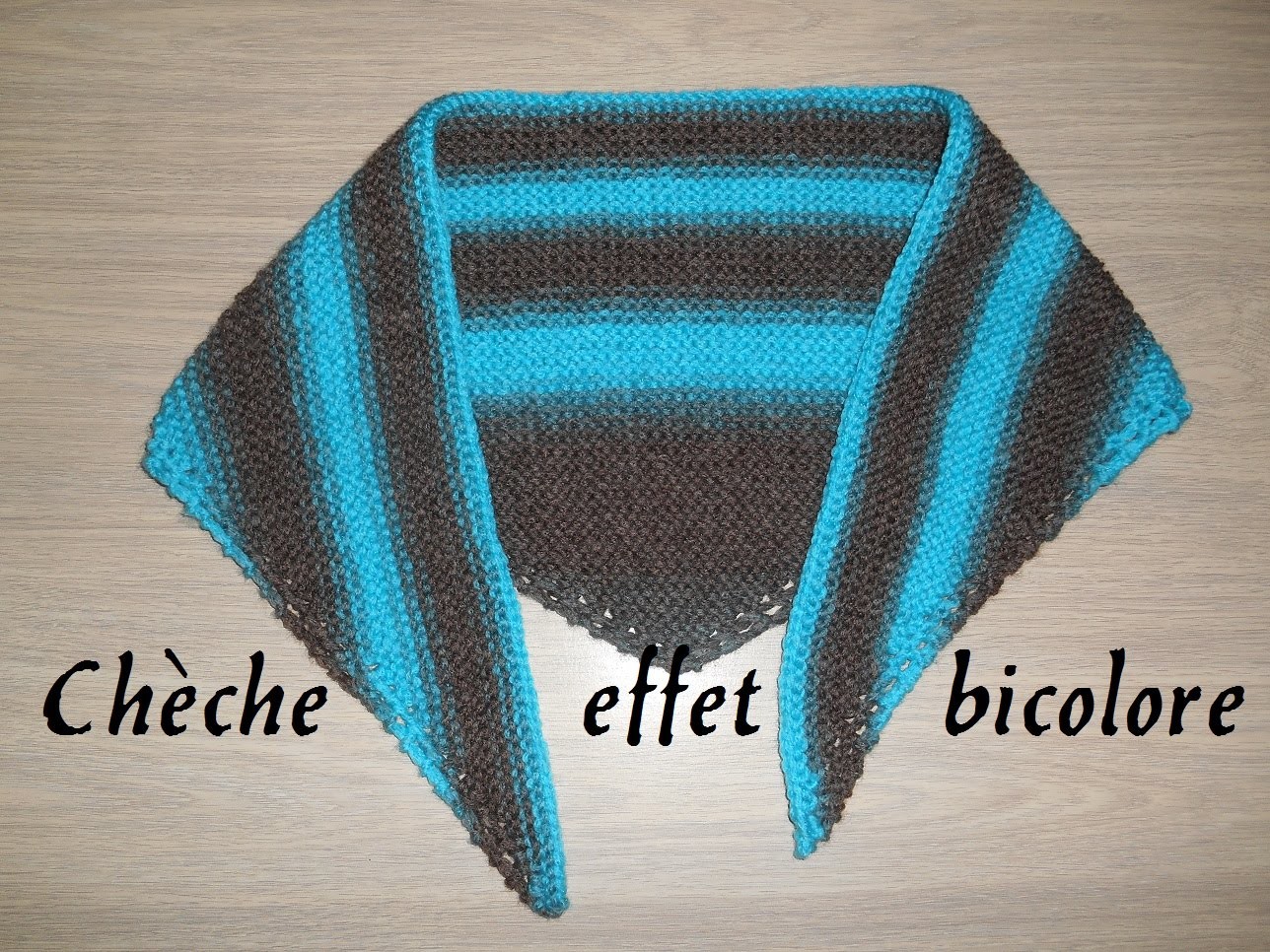 Cheche femme #2 bicolore facile, knitting easy