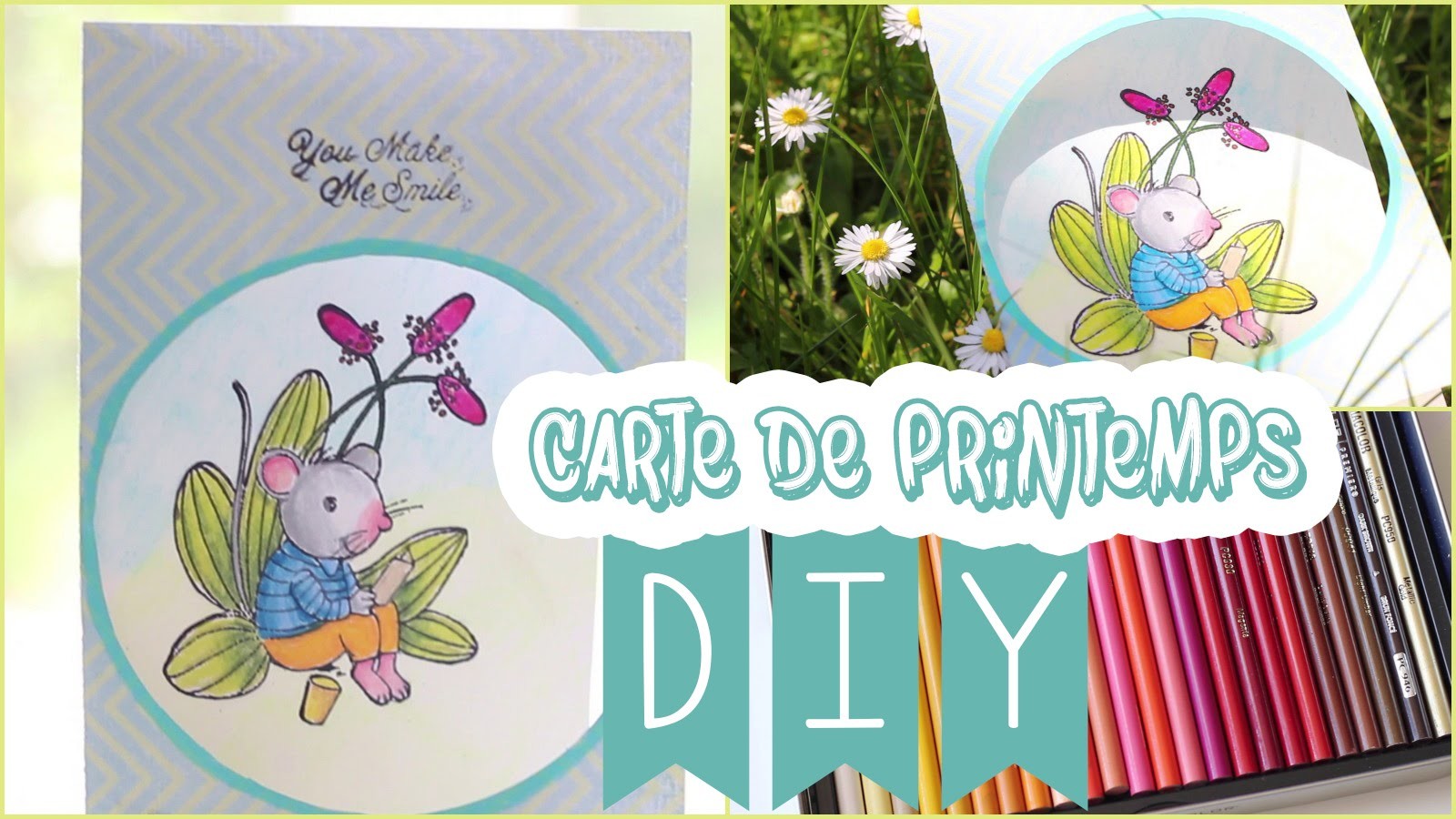 DIY # TUTO SCRAP Carte de printemps - Prismacolor