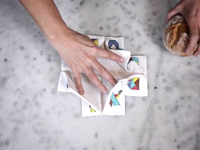 DIY : pliage de serviette panière à pain tangram