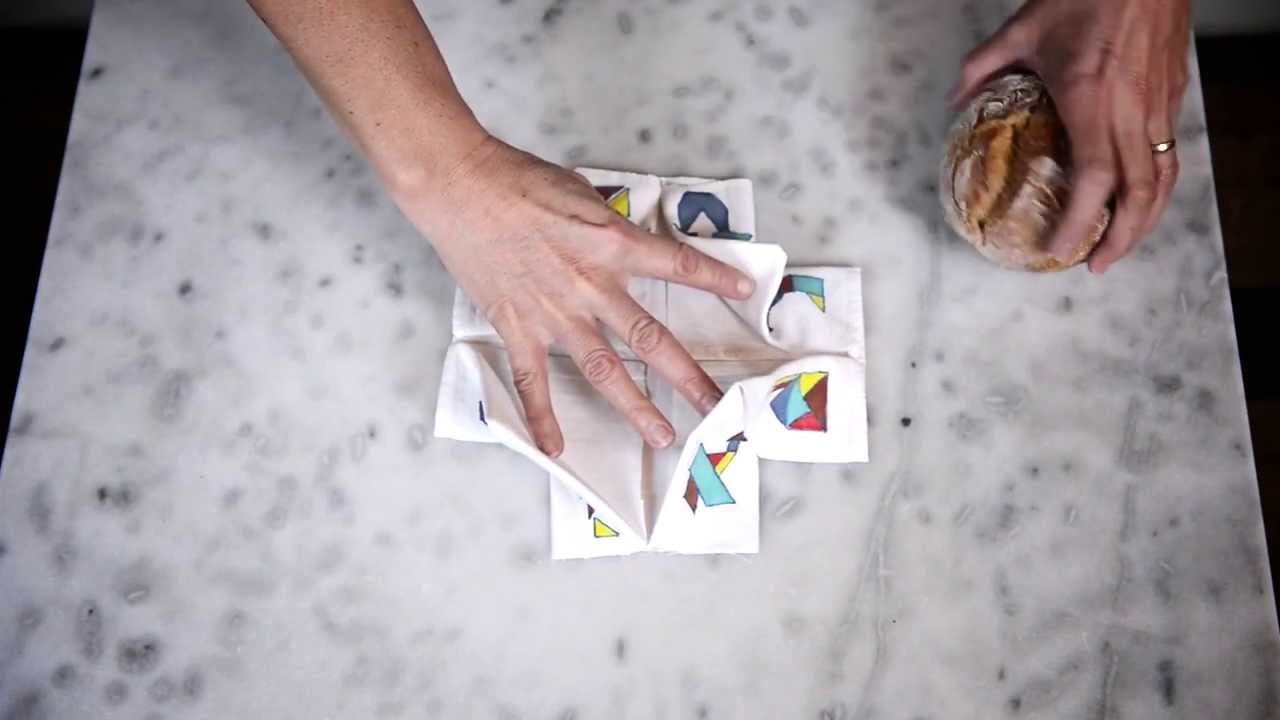 DIY : pliage de serviette panière à pain tangram