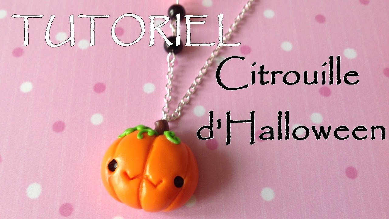 Tutoriel Fimo - La citrouille d'Halloween. Polymer Clay Tutorial - Cute Halloween pumpkin